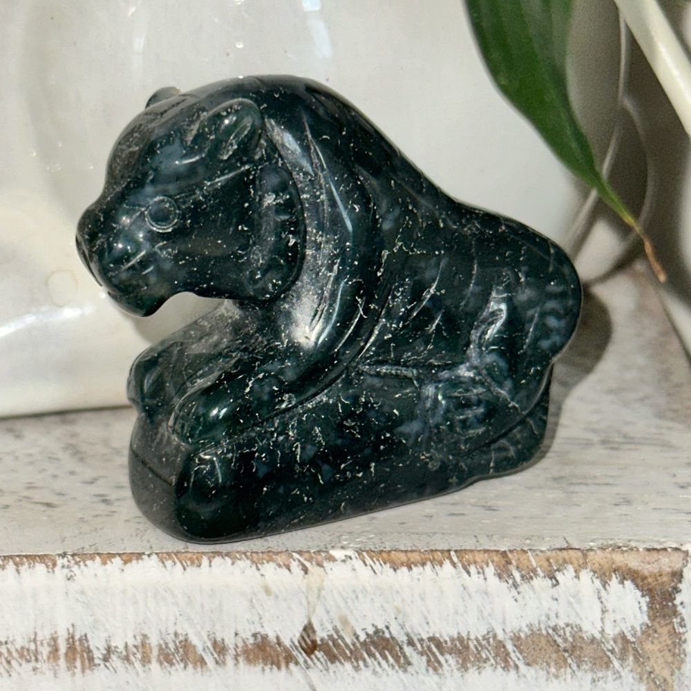 Ocean Jasper Lion Carving